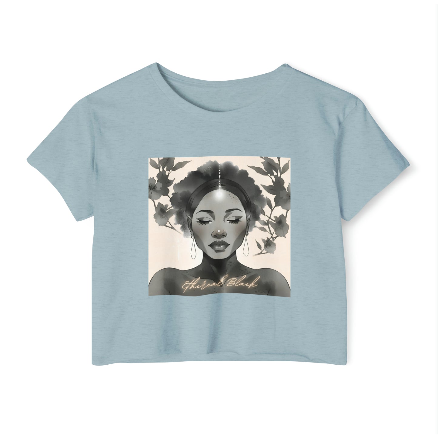 Ethereal Black Crop - Stonewash Denim / XS - T-Shirt