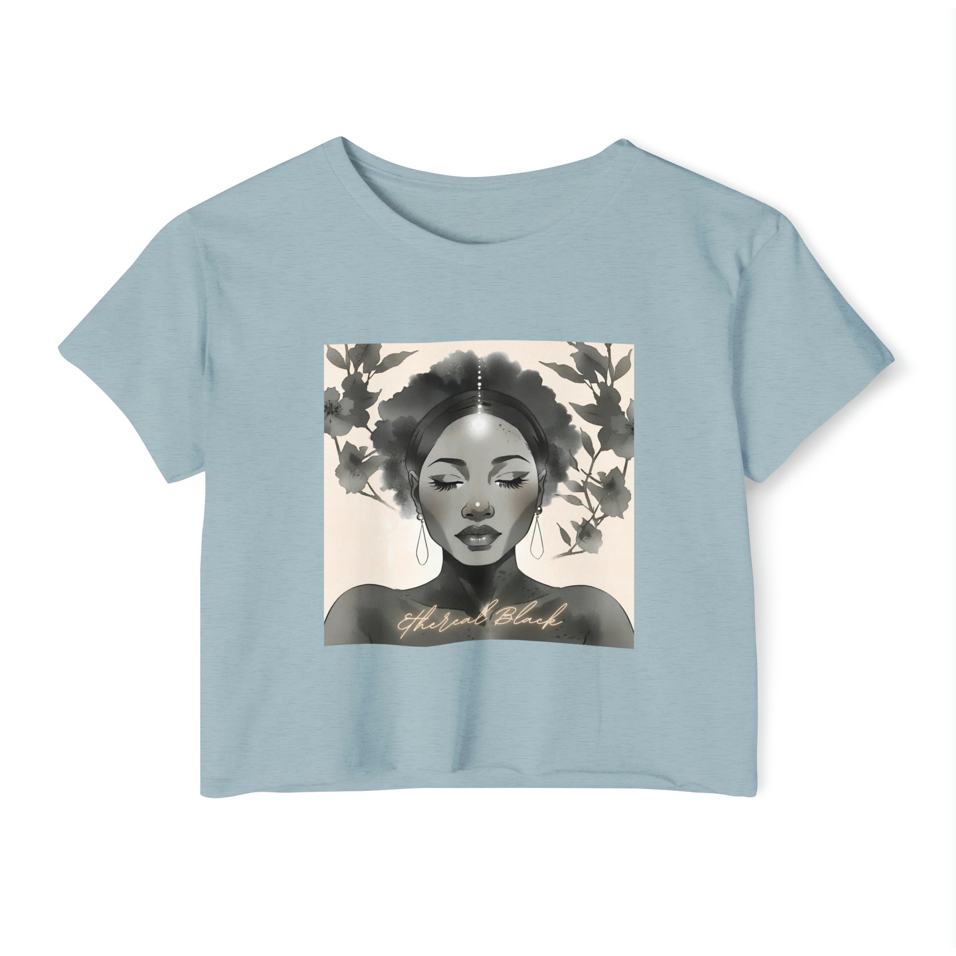 Ethereal Black Crop - Stonewash Denim / XS - T-Shirt