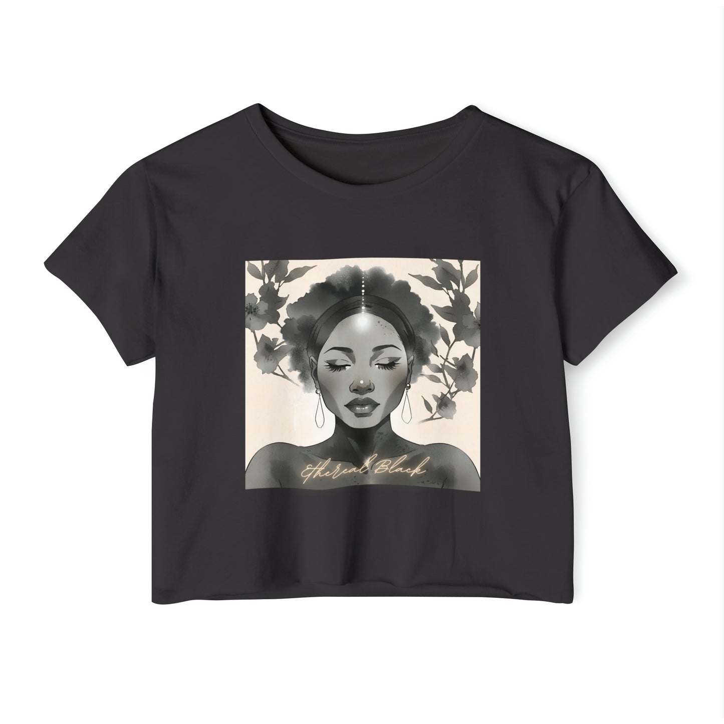 Ethereal Black Crop - Black / XS - T-Shirt