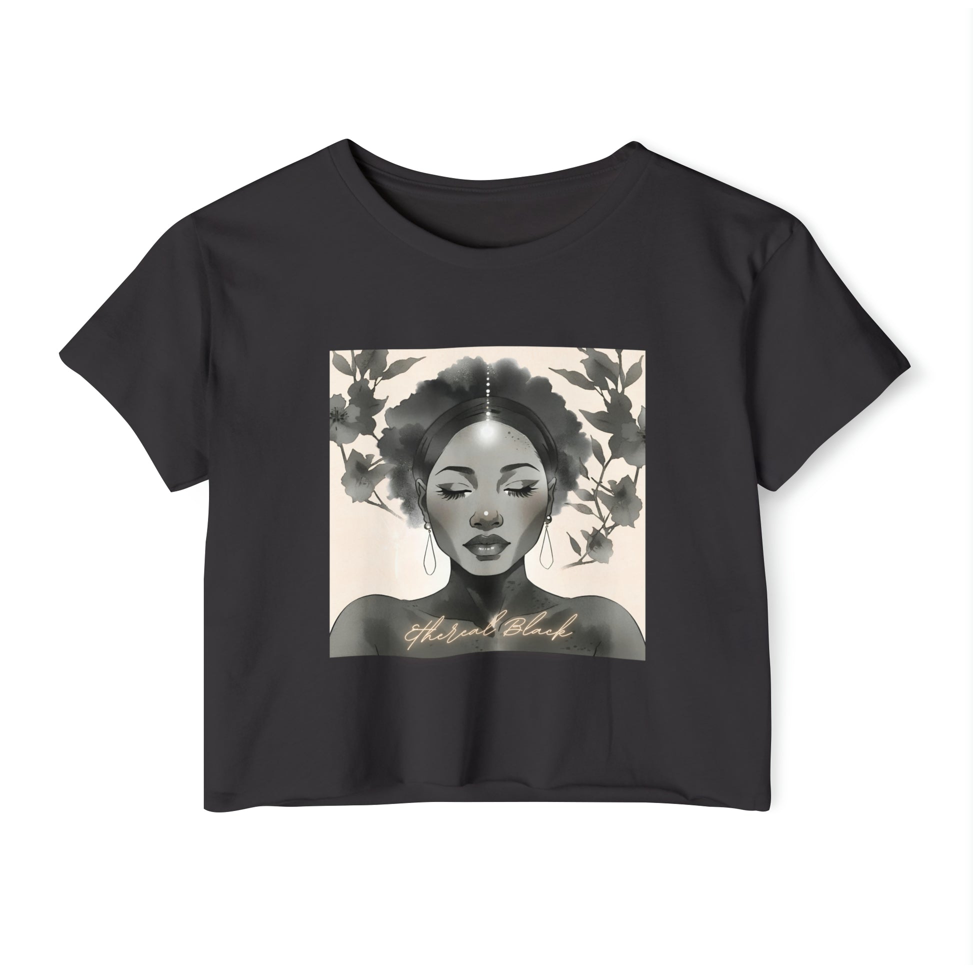 Ethereal Black Crop - Black / XS - T-Shirt