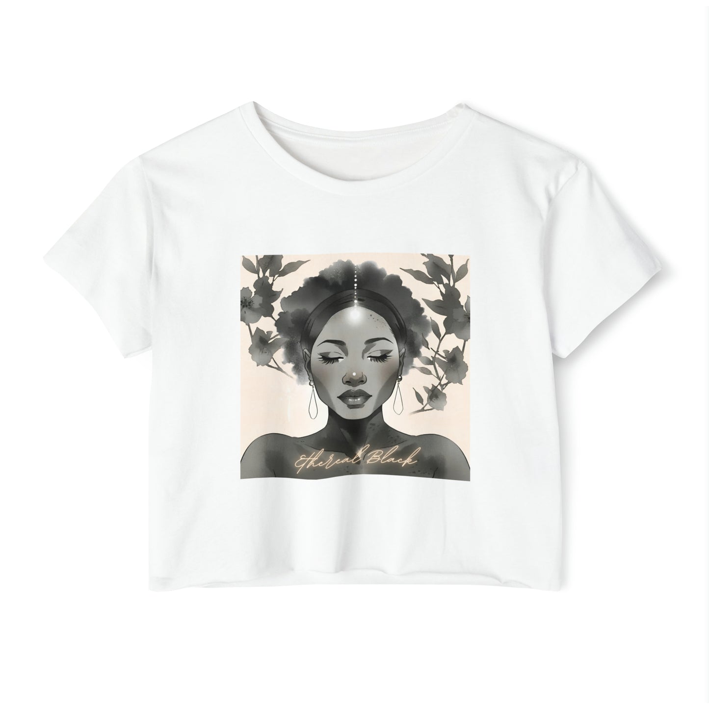 Ethereal Black Crop - White / XS - T-Shirt