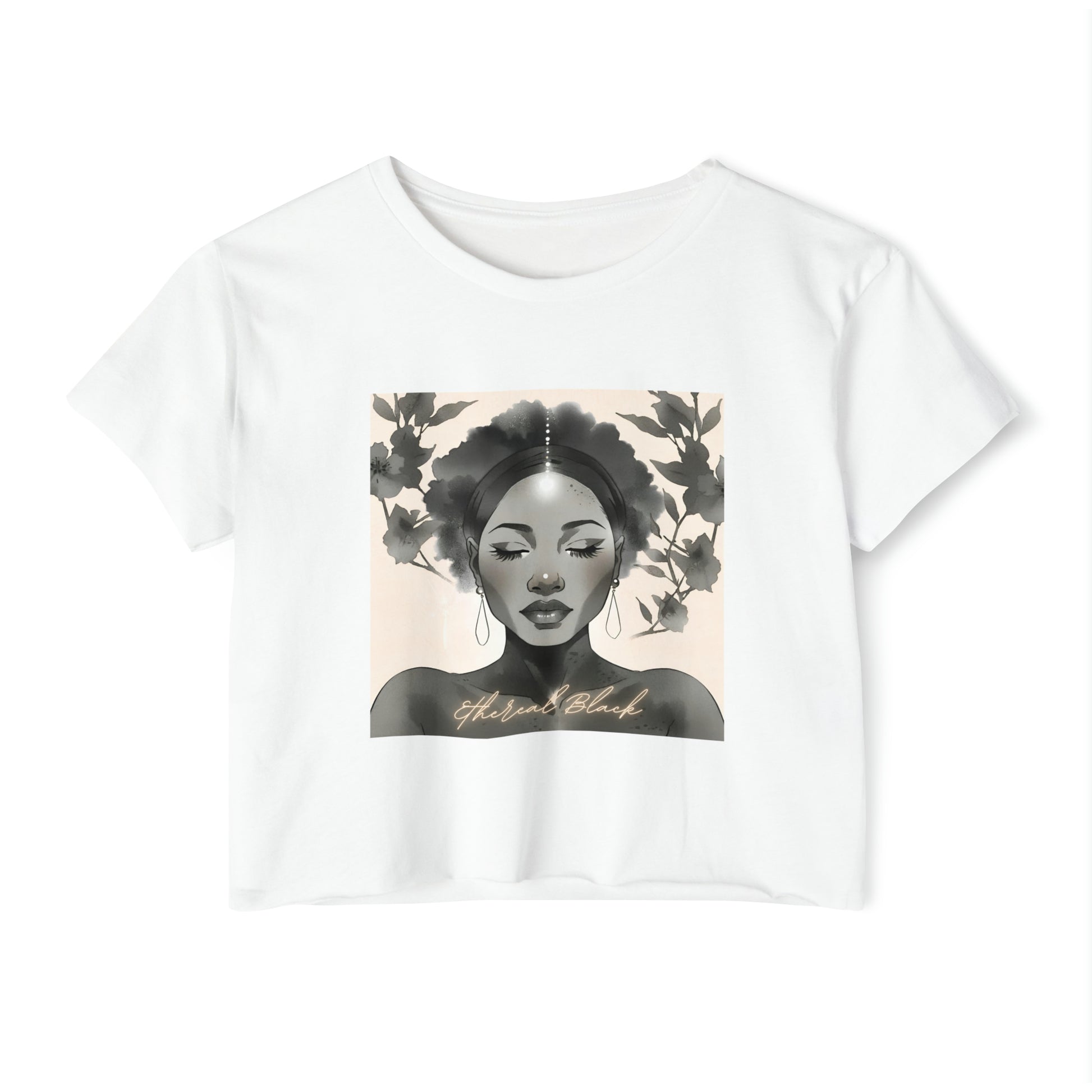 Ethereal Black Crop - White / XS - T-Shirt