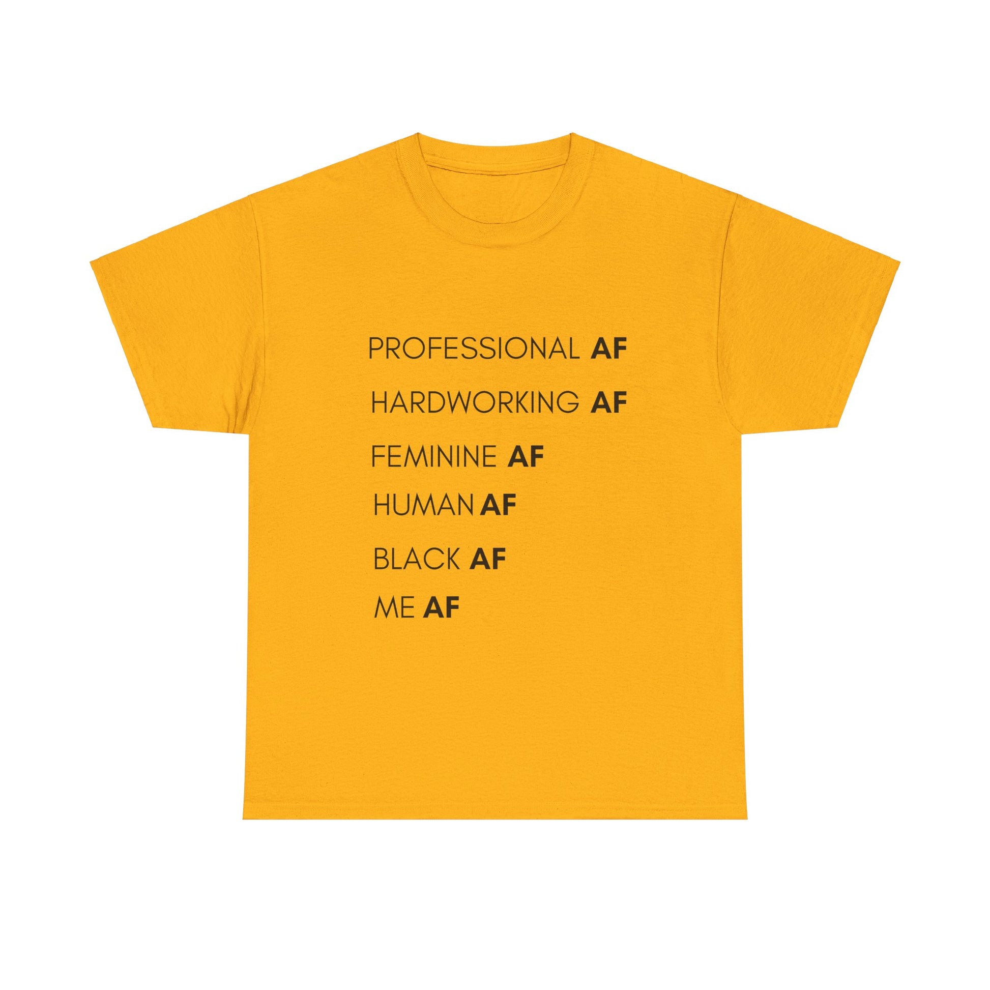 Black AF Tee - Gold / S - T-Shirt