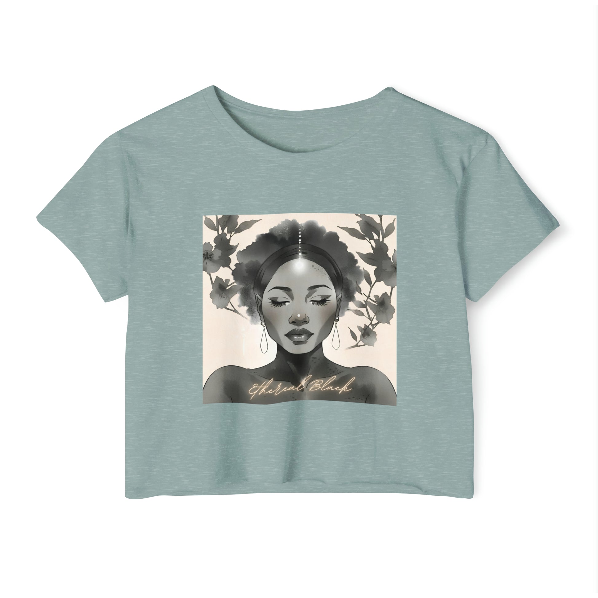 Ethereal Black Crop - Stonewash Green / XS - T-Shirt