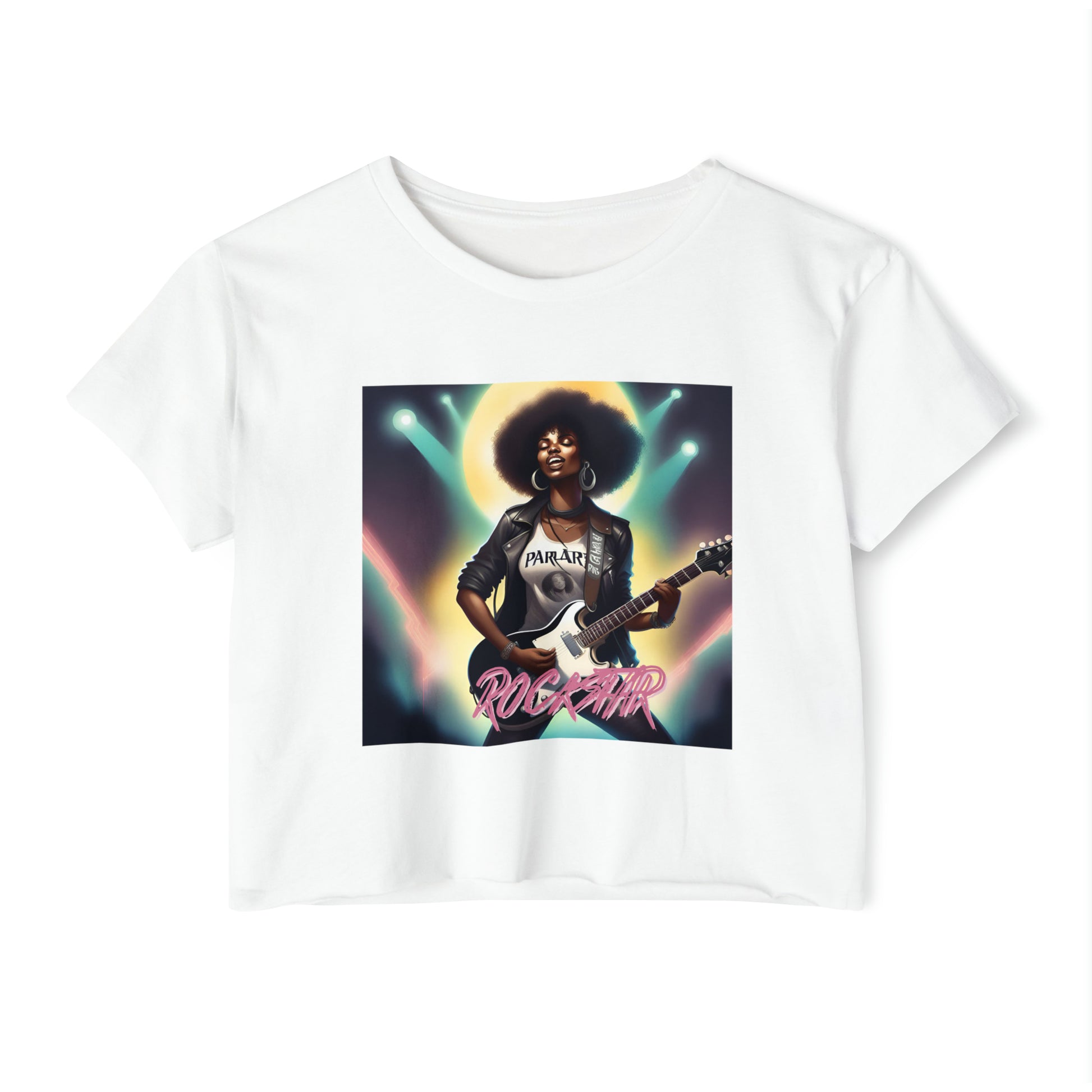 Rock Star Crop - White / XS - T-Shirt