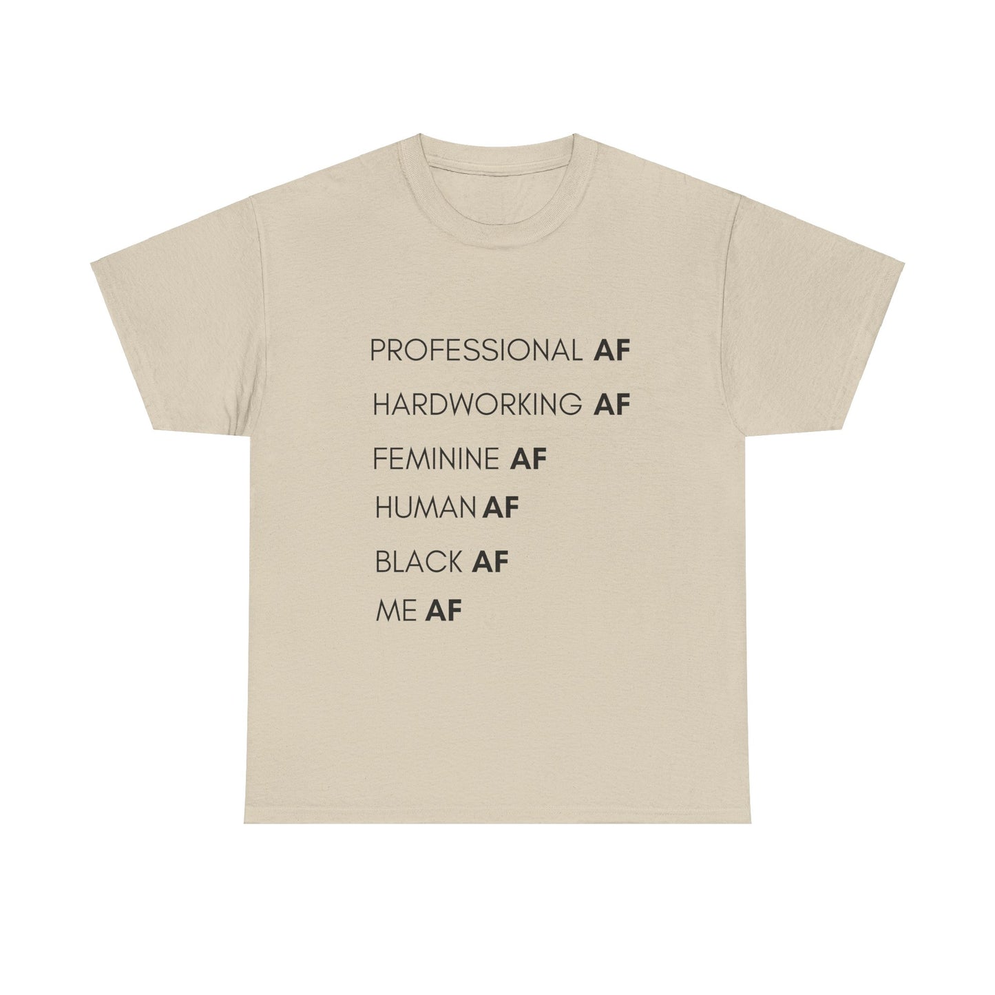 Black AF Tee - Sand / S - T-Shirt