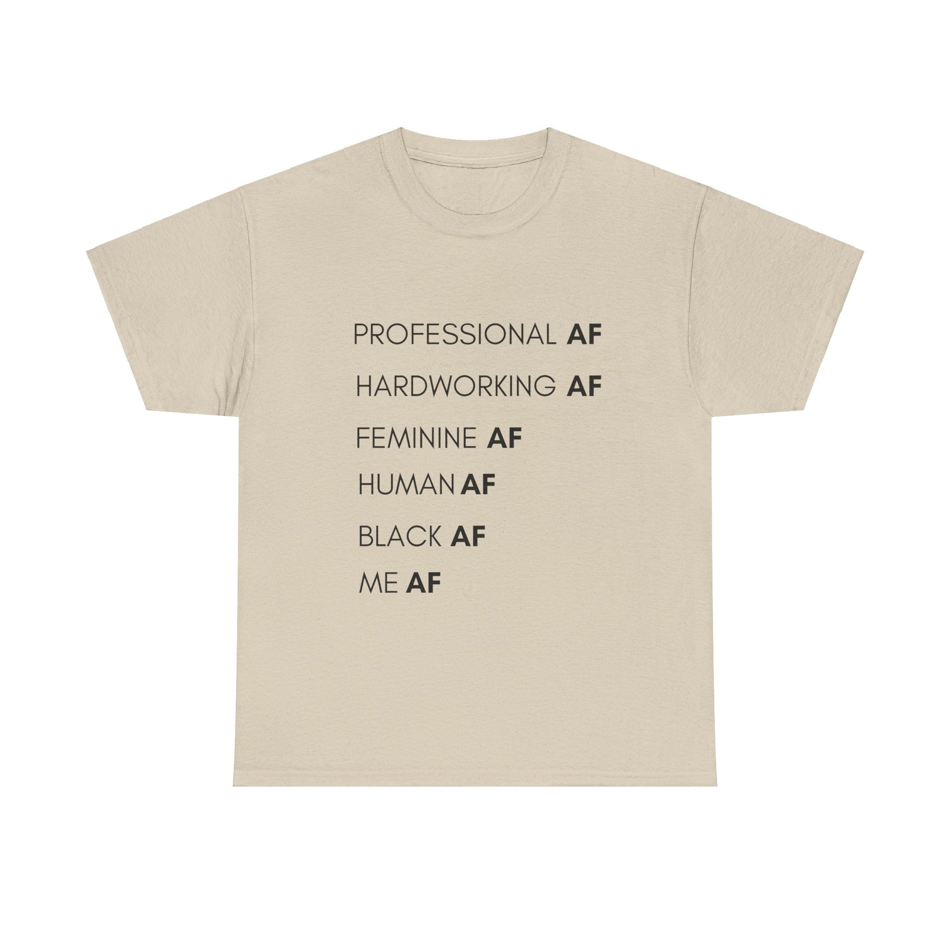 Black AF Tee - Sand / S - T-Shirt