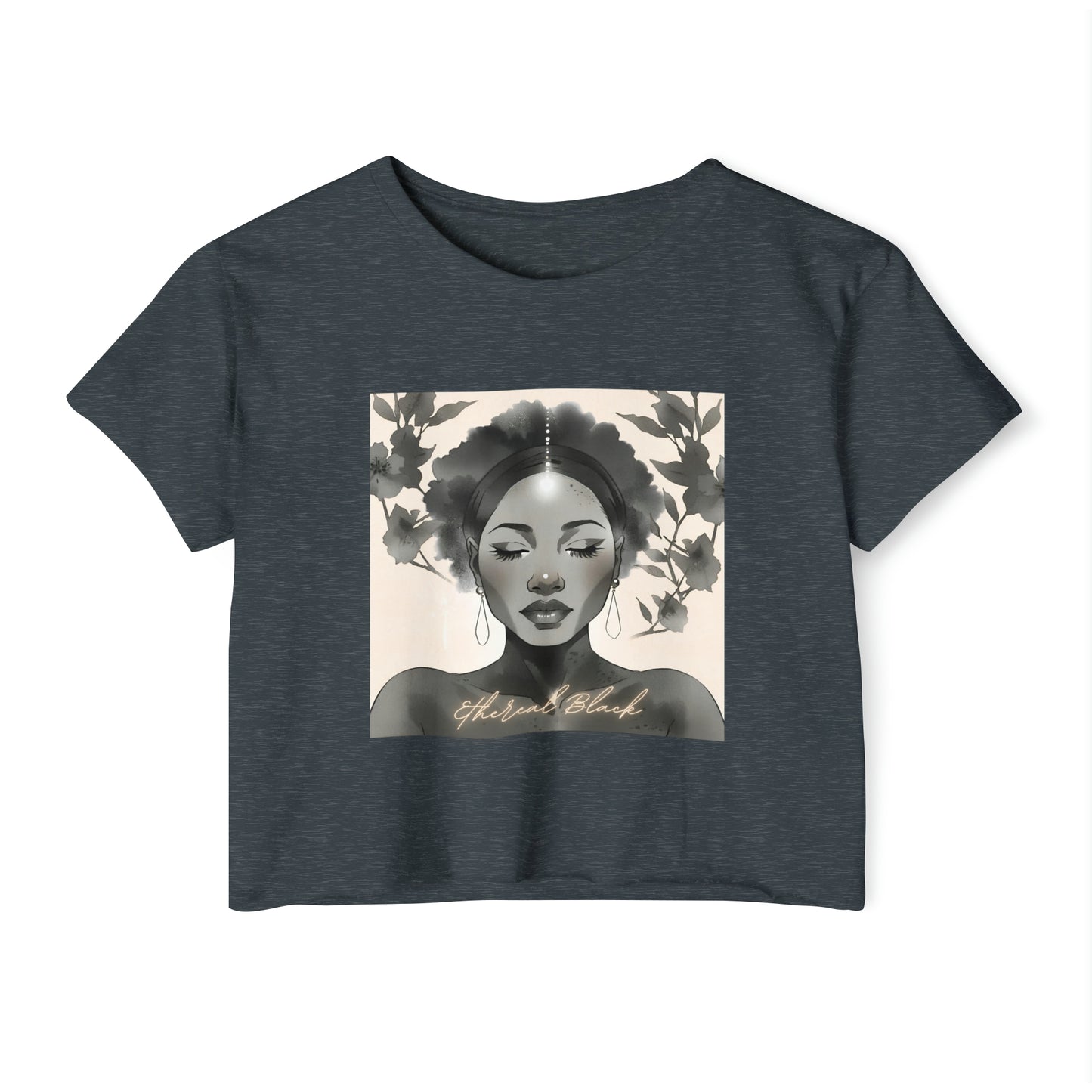 Ethereal Black Crop - Antique Denim / XS - T-Shirt