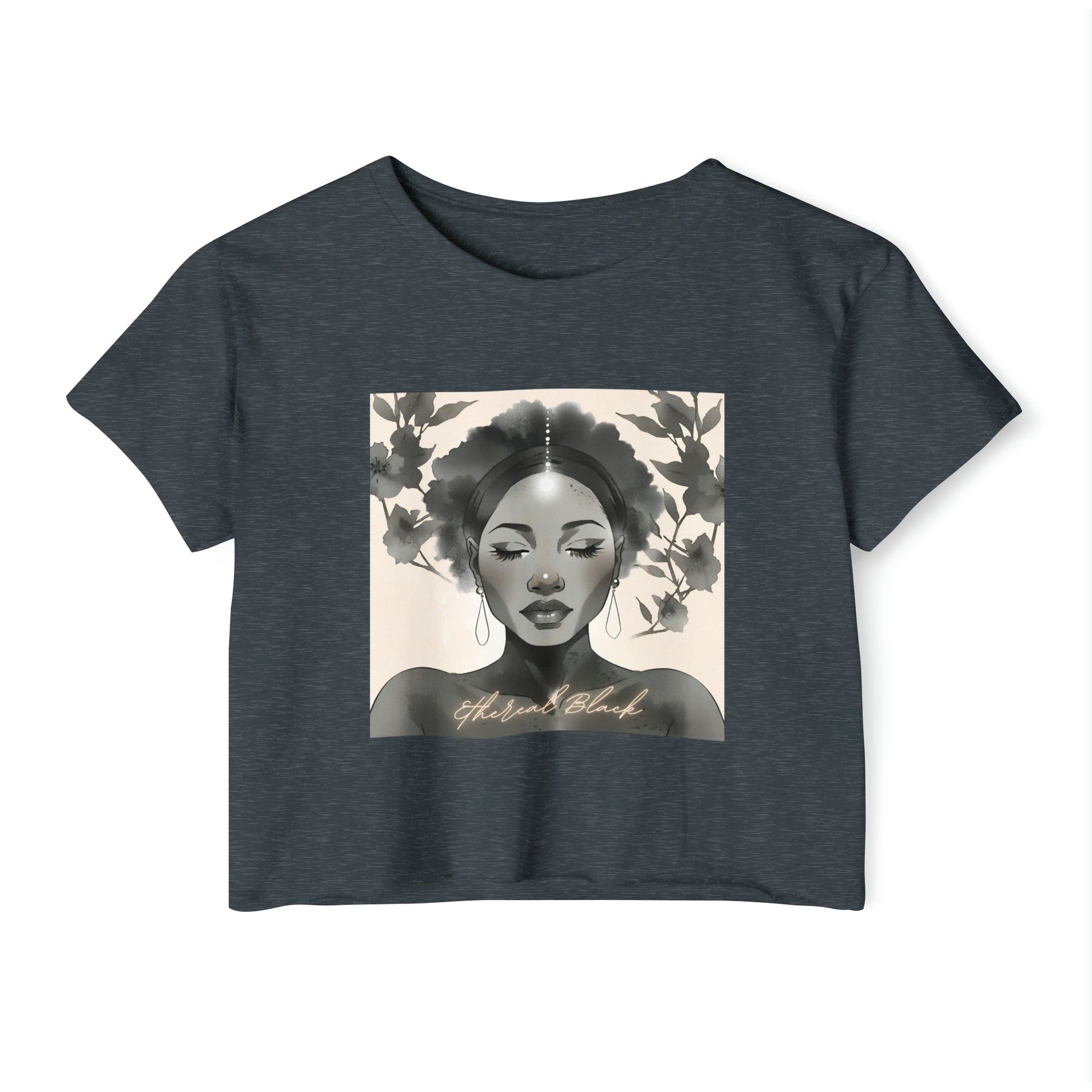 Ethereal Black Crop - Antique Denim / XS - T-Shirt
