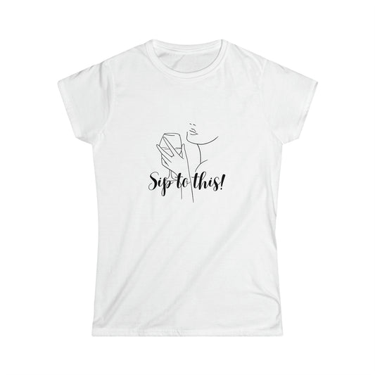 Sip to this Tee - White / S - T-Shirt