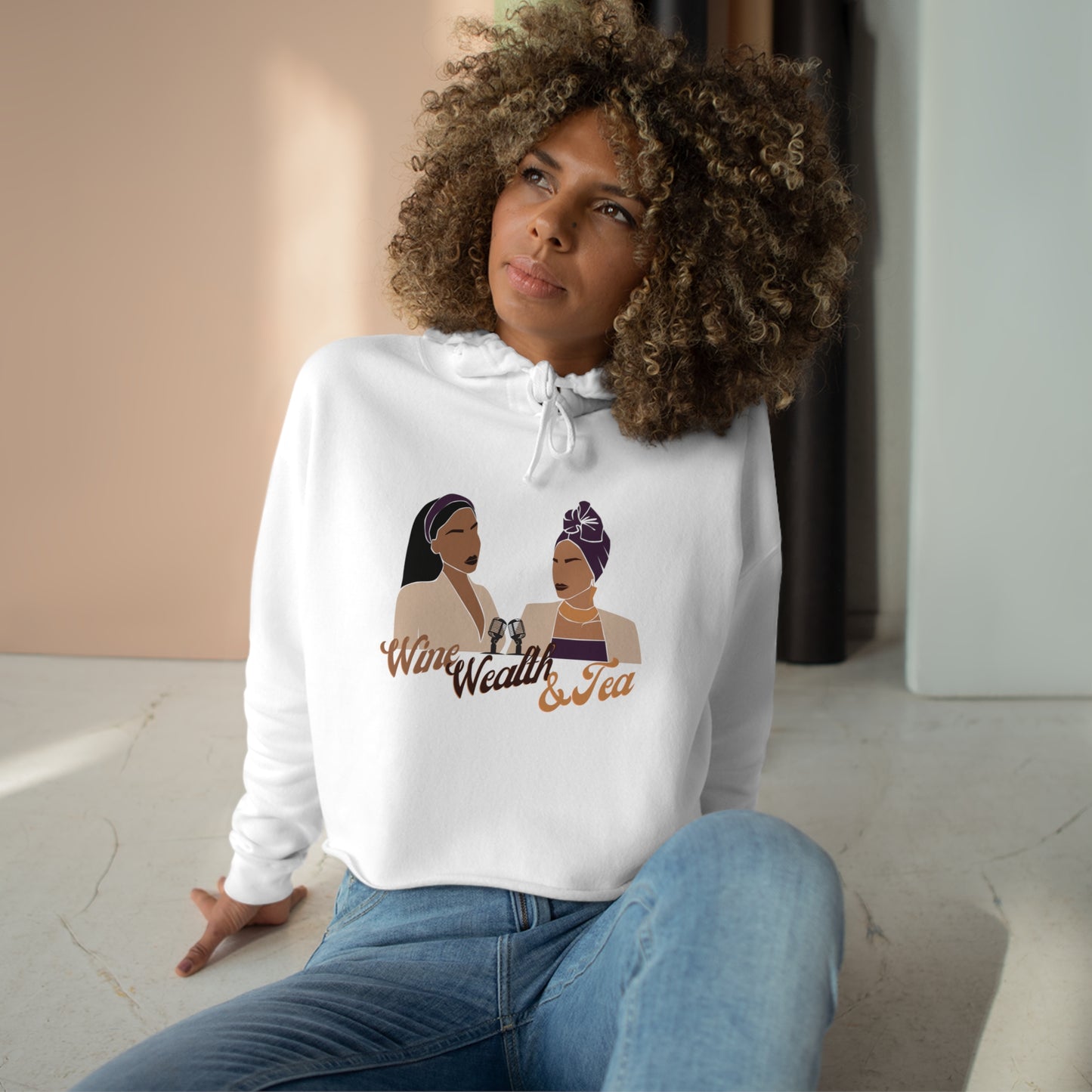 WWT Crop Hoodie - White / XS - Hoodie