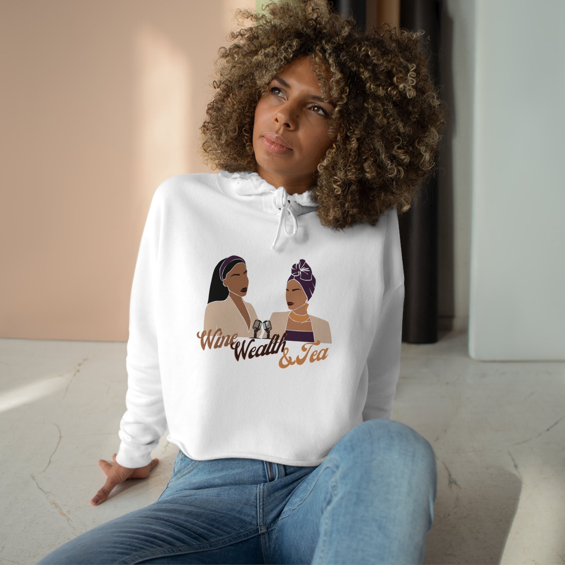 WWT Crop Hoodie - White / XS - Hoodie