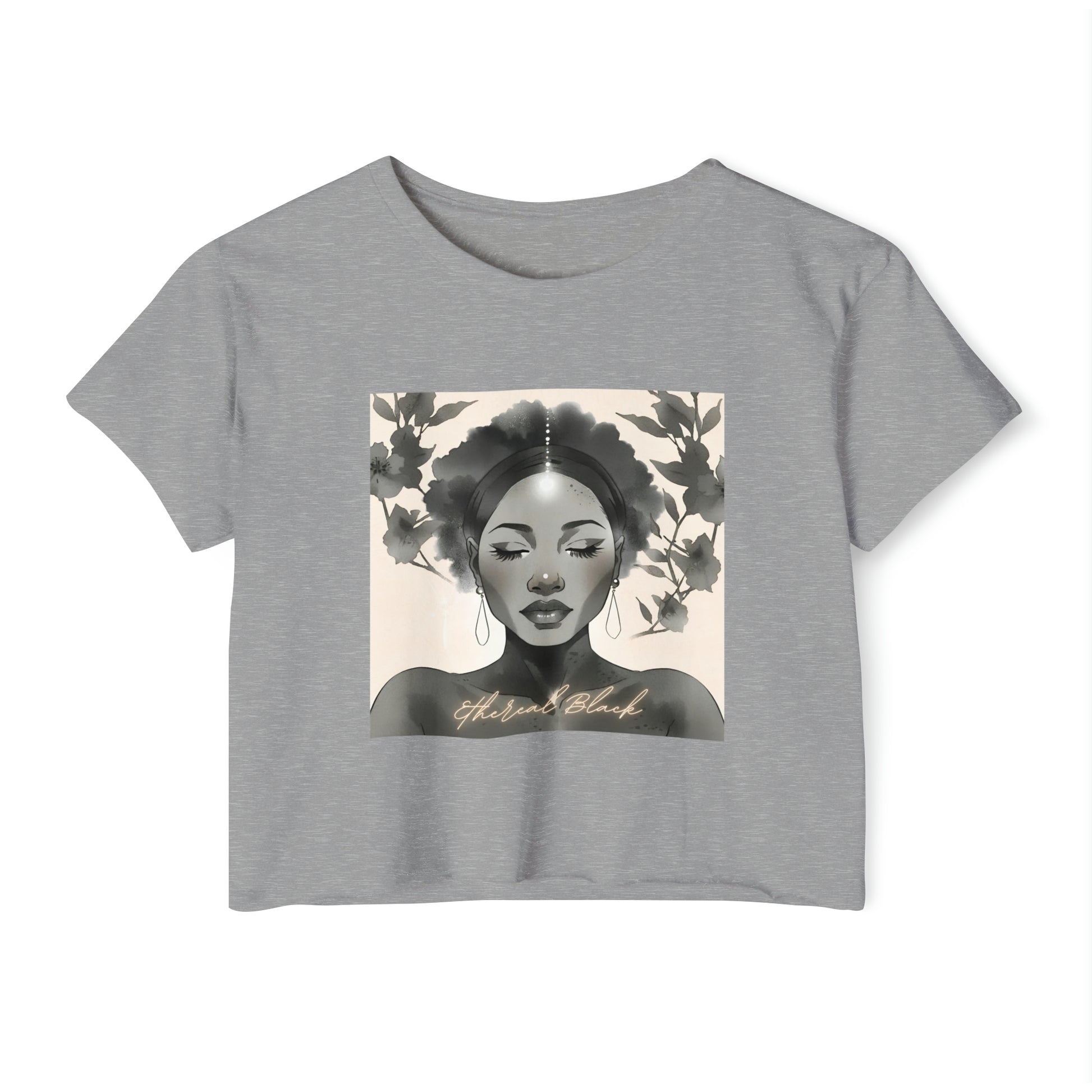 Ethereal Black Crop - Heather Grey / XS - T-Shirt
