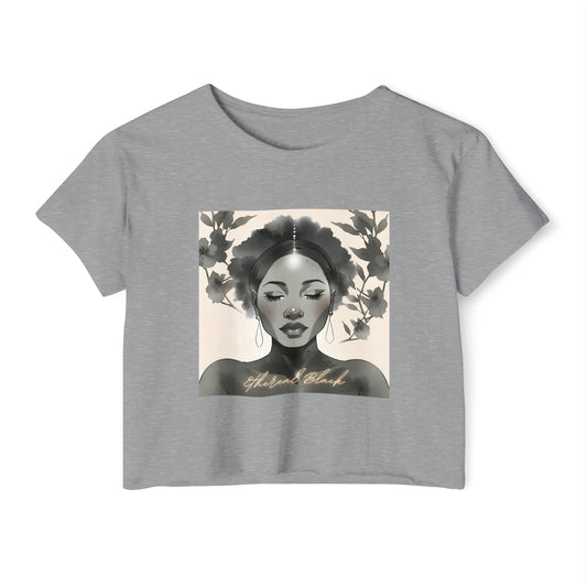 Ethereal Black Crop - Heather Grey / XS - T-Shirt