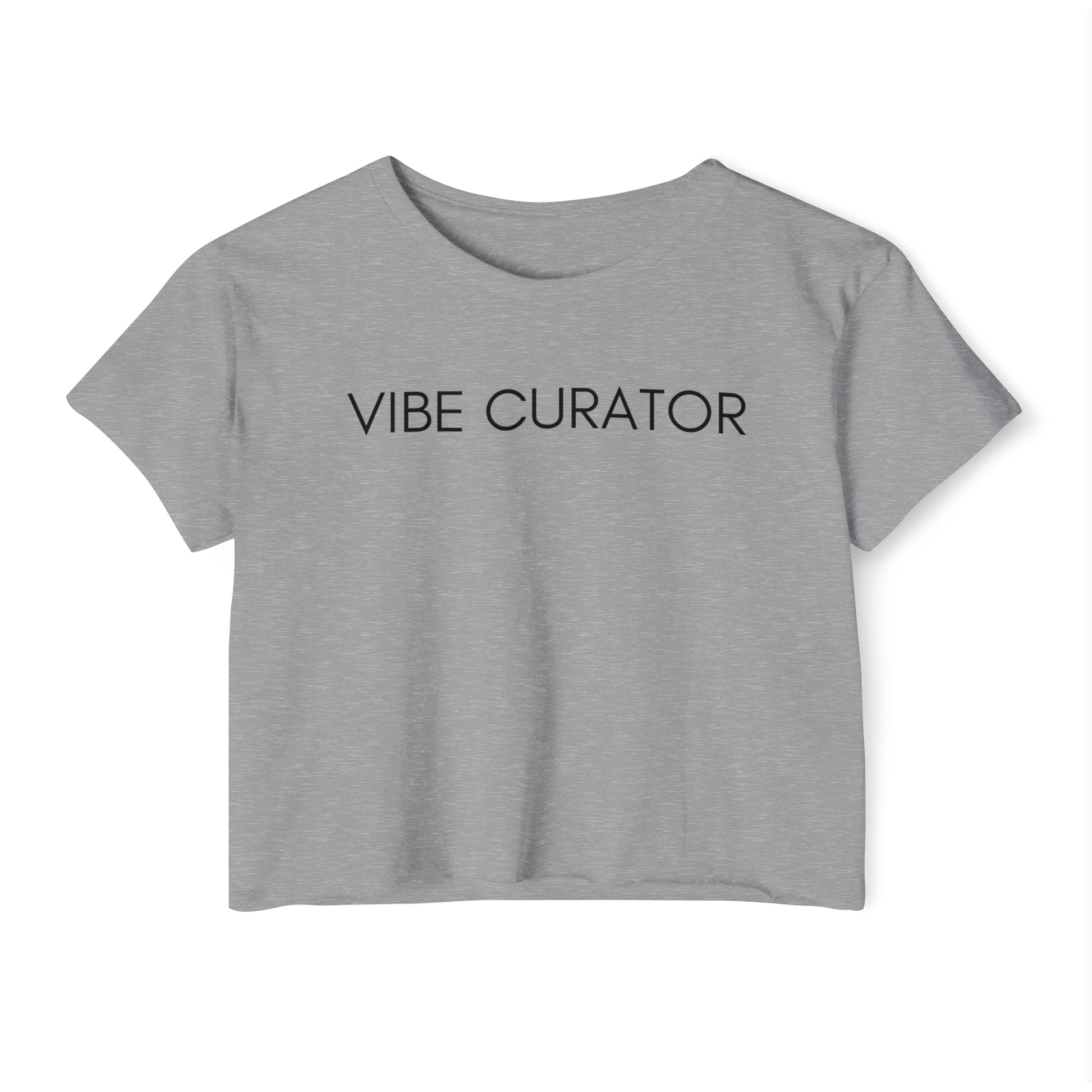 Vibe Curator Crop - Heather Grey / XS - T-Shirt