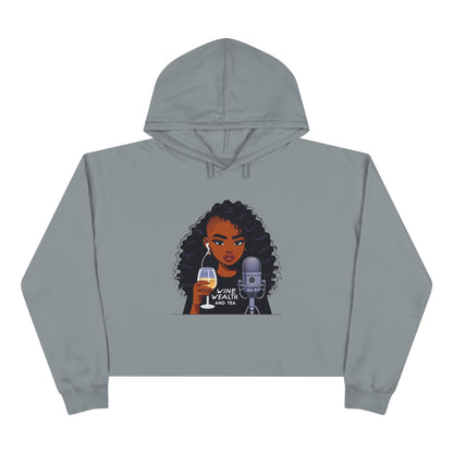 Podcast Host Crop Hoodie — Logo Graphic Pullover