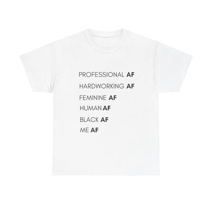 Black AF Tee - White / S - T-Shirt