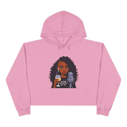 Podcast Host Crop Hoodie — Logo Graphic Pullover