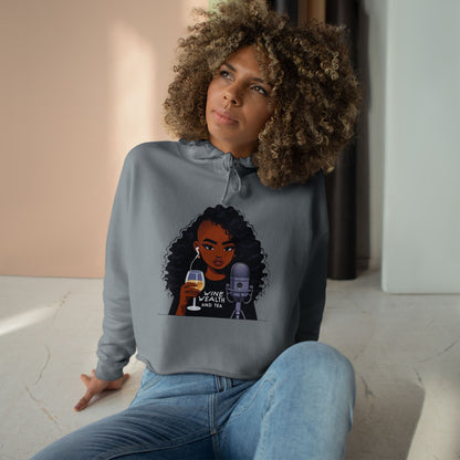 Podcast Host Crop Hoodie — Logo Graphic Pullover