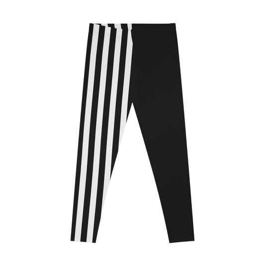 BW Stripes Leggings - L / Seam thread color automatically matched to design - All Over Prints